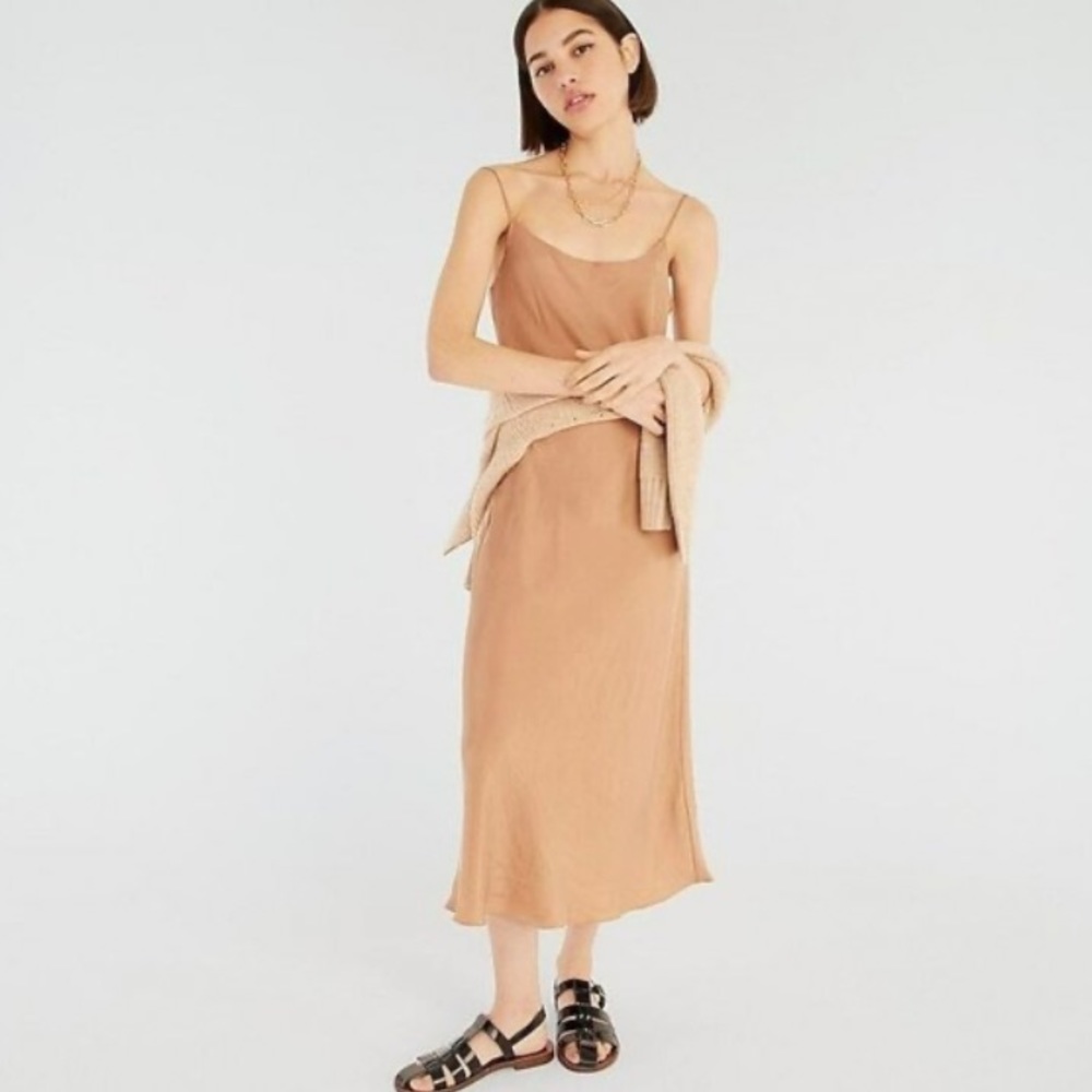 JCrew Eco Curpo Slip Dress in Pale Mocha